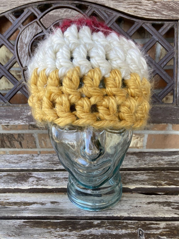 Hand Knit Wool slouchy hat Beanie Cap Handmade St… - image 2