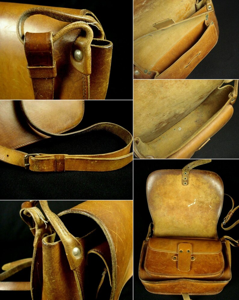 Vintage brown tassel equestrian shoulder bag