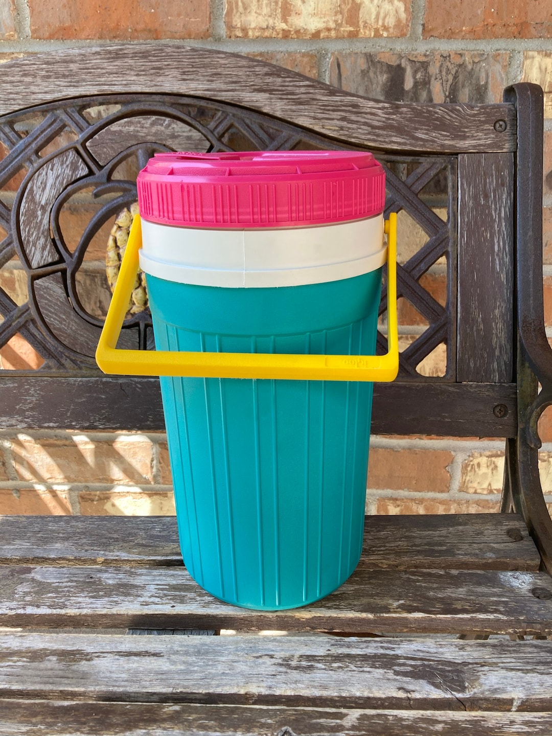 Vintage 80s Igloo 1 Gallon Water Jug Cooler 1/1989 Teal