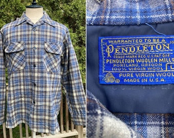Vintage Pendleton Mens Blue Board Shirt, M. - Etsy