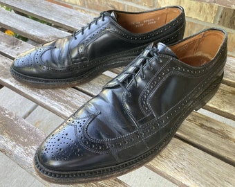 Size 11.5 AA Allen Edmonds Leather Dress Shoes MacNeil Wing Tip Black