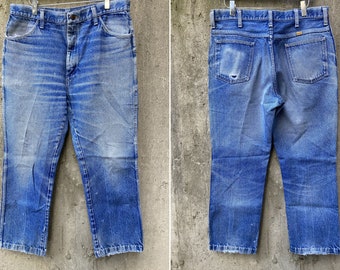 Wrangler Rustler Boot Flare 1980s Men's Denim Jeans. Zip Fly