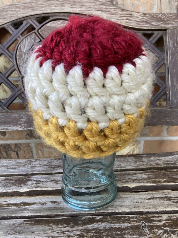 Hand Knit Wool slouchy hat Beanie Cap Handmade St… - image 4