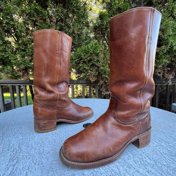 Frye, Vintage 70s-80s Frye Campus Riding Leather Boots 10D Made in USA