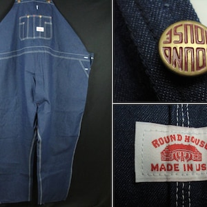 74 x 32 Vintage Round House Bib Overall Work Chore Jacket Pants Store Display Dead Stock