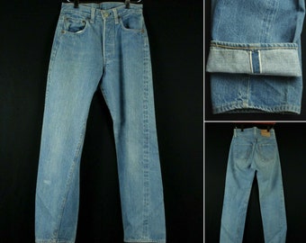 26.5 x 27.5 Levi&#39;s 501 #6 Selvedge Redline Blue Denim Jeans Vintage 60s70s