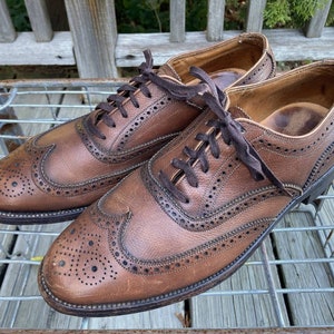 Size 8.5C Florsheim Wingtip Leather Dress Shoes Vintage 60s