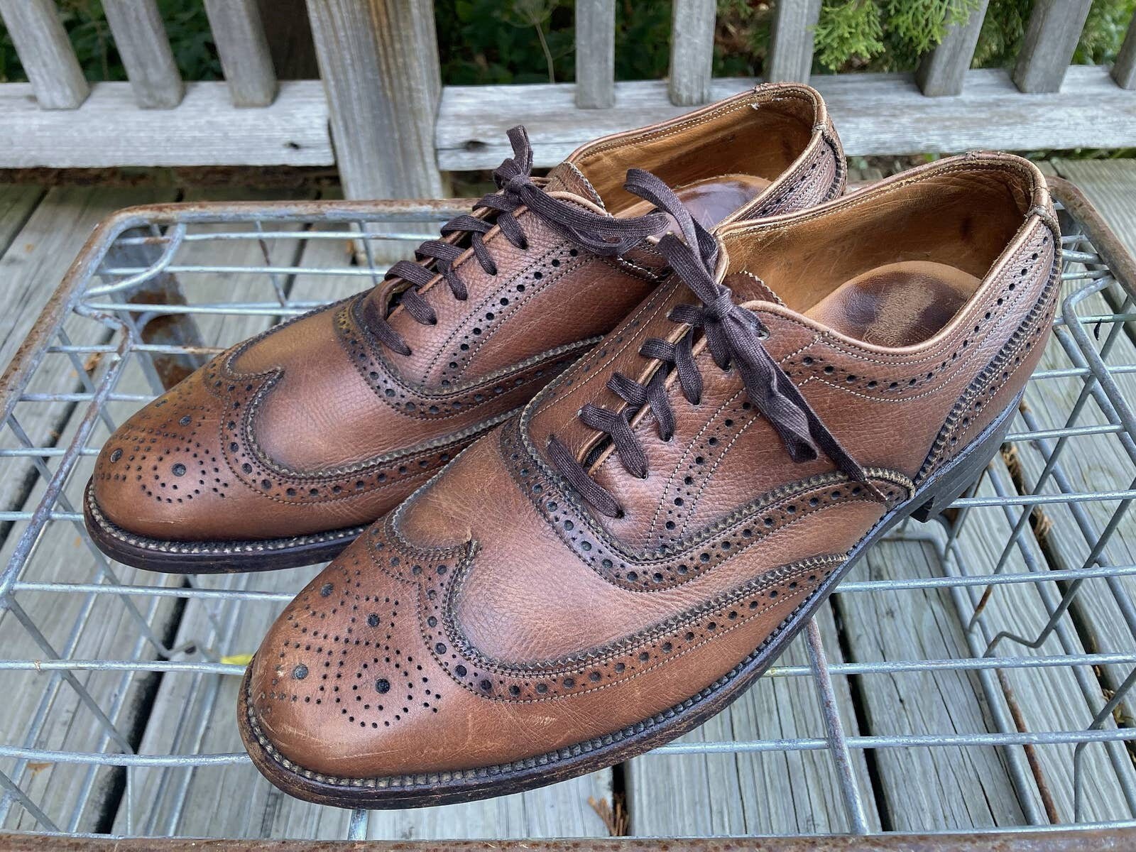 Florsheim Brown Leather Men\'s Dress Shoes 13D Florsheim Florsheim Mens Brown Leather Oxford Shoes Size 13D  main image 3
