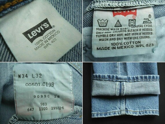 33x31(34x32tag) Levi's 501 Button Fly High Rise B… - image 3