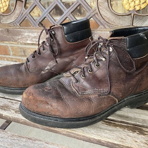 Größe 10.5EE Red Wing Steel Toe Braun Leder Arbeitsstiefel Made in USA