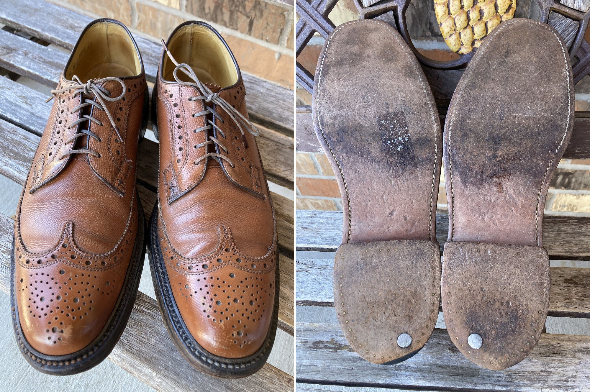 Nettleton Brown Leather Wingtip Brogue Oxfords Men’s Sz9 Dress Shoes Made in USA Dark Brown NETTLETON CORFAM Lacquer Leather Oxfords Brogue  main image 3