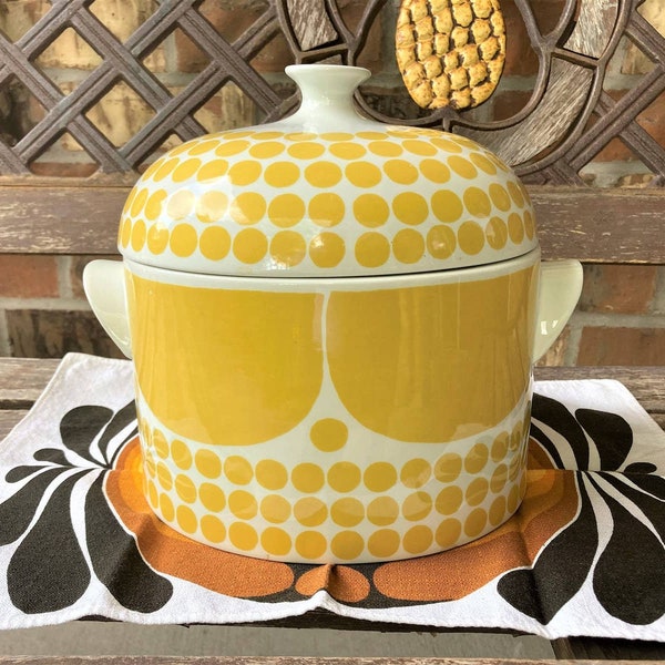 MCM ARABIA SUNNUNTAI Casserole Yellow Dot Made in Finland