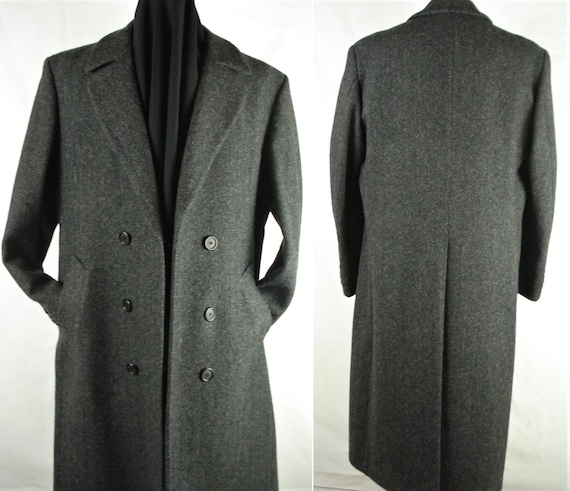 sz44 Vintage 90s Double Breasted Wool Overcoat Top