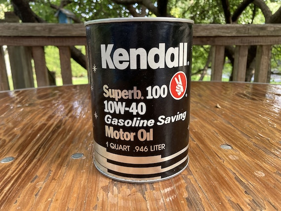 Vintage Kendall Motor Oil Can Superb 100 10W-40 1 Quart 946 Litter
