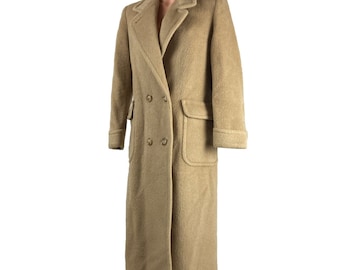 1990 Vintage Double Breasted Overcoat Wool Camelhair Blend