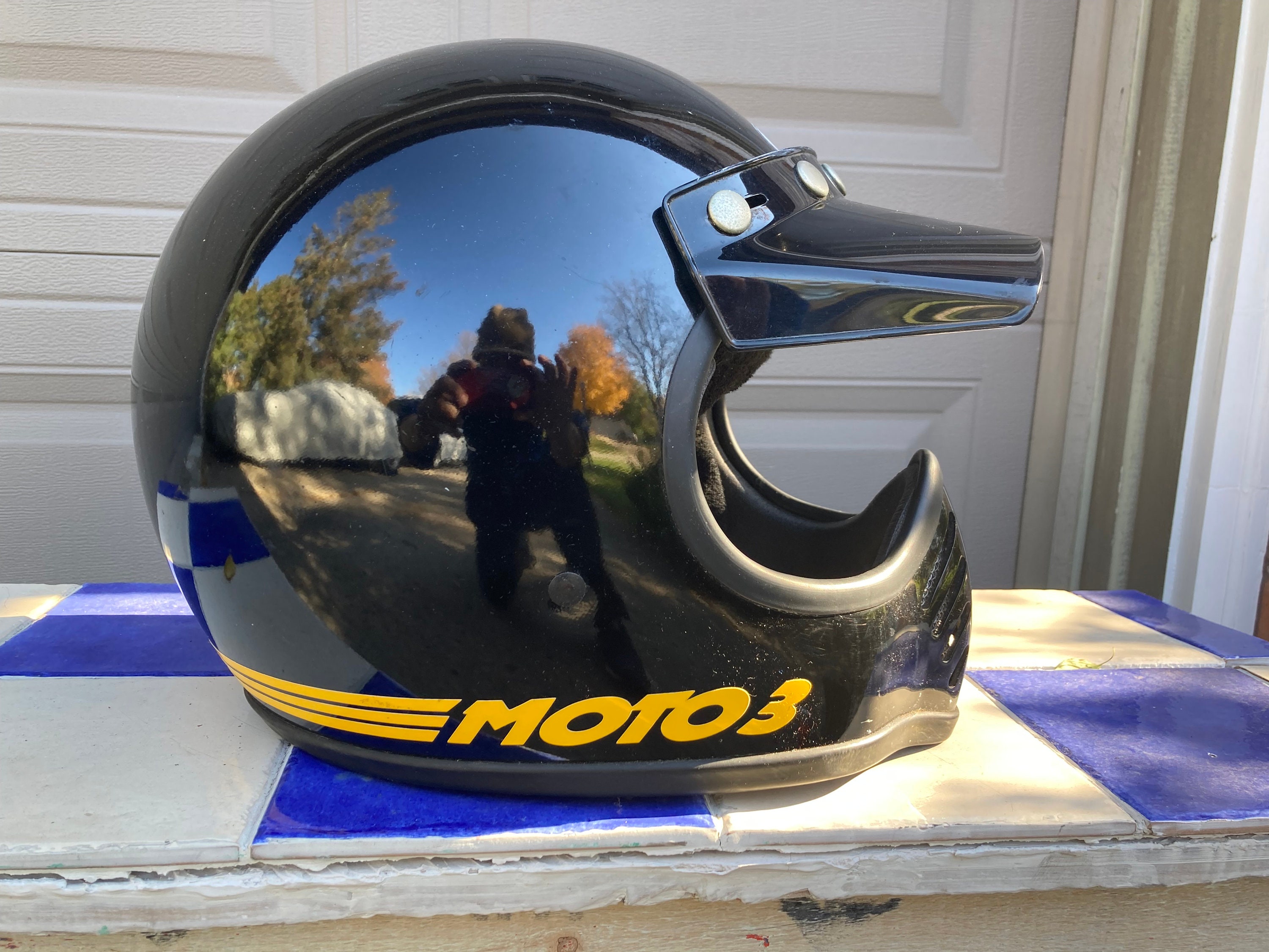 Casque Motcross Vintage Bell Helmets Moto 3 Matte Black