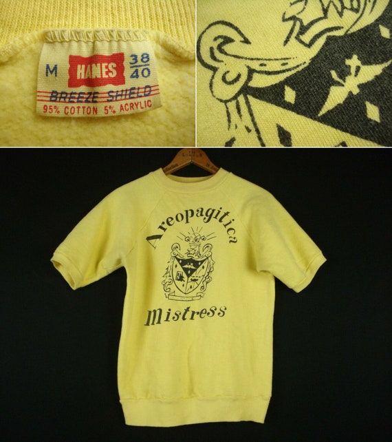 Vintage 60s Hanes Sweat Shirt Short Sleeve M 38/40