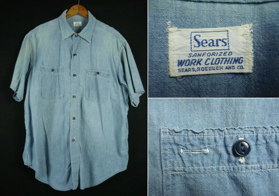 Vintage 50s era Sears Sanforized Work Clothing Blu