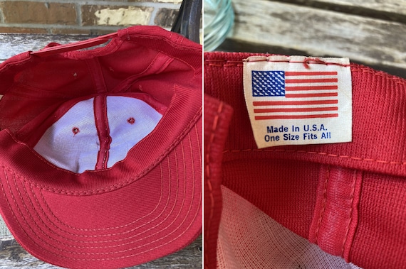 Safety Kleen Red Snap back Trucker Cap Hat Made in USA - Gem