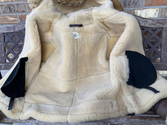 Size 38 B-3 Genuine Shearling Sheepskin Leather B… - image 6