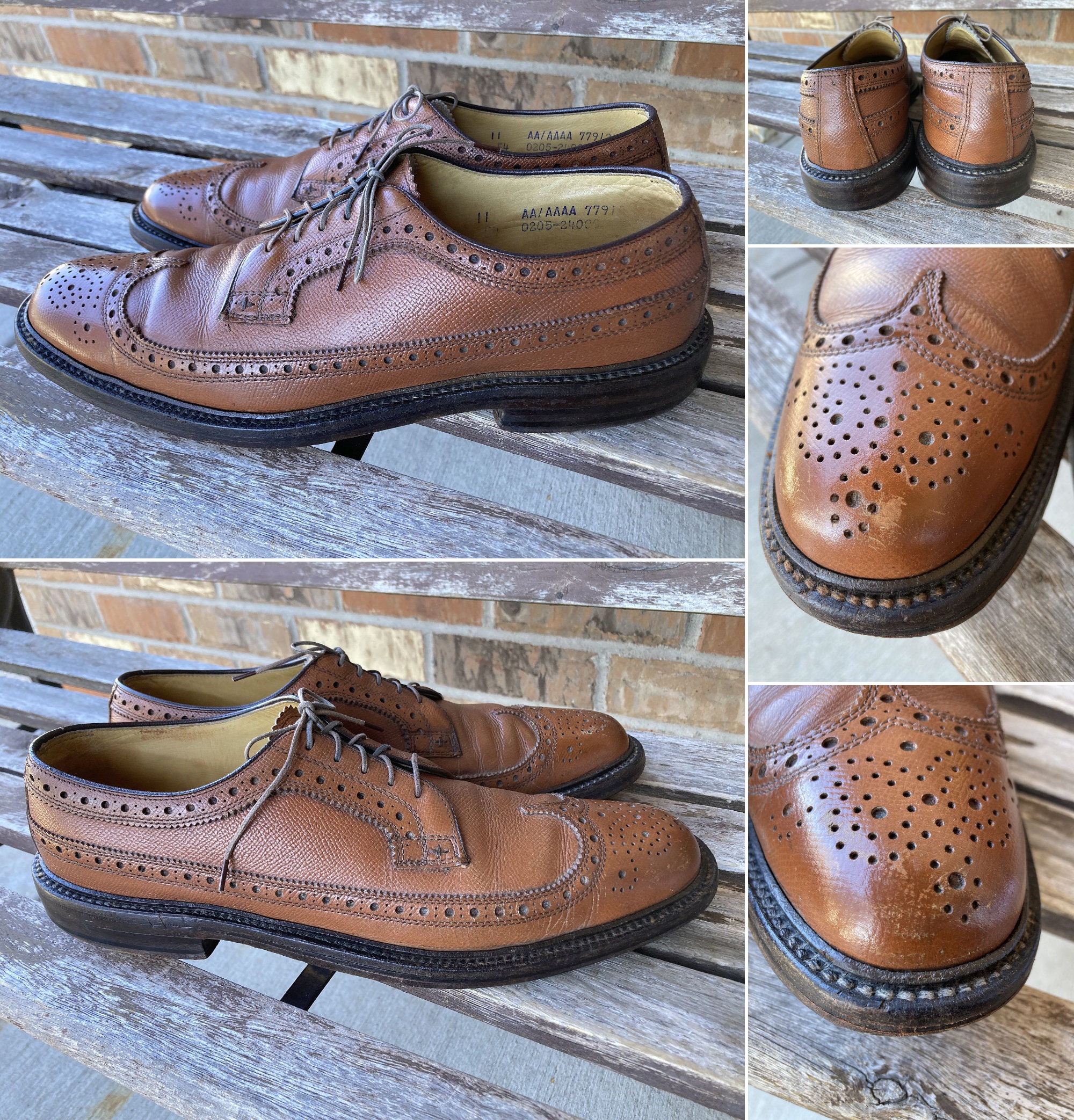 Nettleton Brown Leather Wingtip Brogue Oxfords Men’s Sz9 Dress Shoes Made in USA Dark Brown NETTLETON CORFAM Lacquer Leather Oxfords Brogue  main image 2