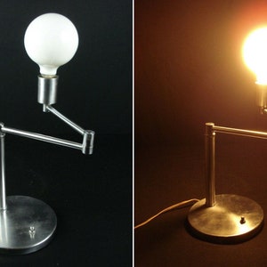 Swing Arm Stainless Table Desk Lamp Similar Walter Von Nessen Vintage