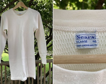 Treat ürself vintage like thermal tops Size 46 Sears Long Sleeve Thermal T-shirt Vintage 60s - Etsy