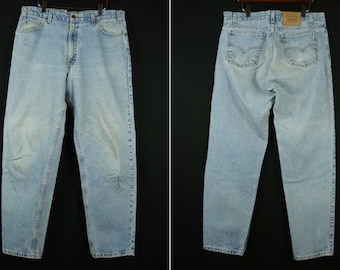 36 x 32 90s Levi's 550 Orange Tab Blue Denim Jeans Classic Relaxed Fit Tapered Light wash