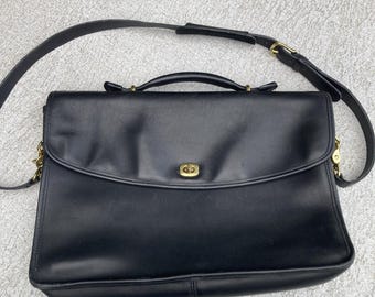 バッグ Coach Beekman Leather Briefcase 5266 Vintage Coach Beekman 5266 Briefcase Men Black Career Suitcase !no