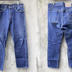 34x30.5 80er USA Levi es 505 0217 Orange Tab Blue Jeans Vintage Original