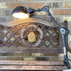 Vintage Fostoria Ohio Industrial Articulating Table Work Bench Shop Lamp Mid Century Light