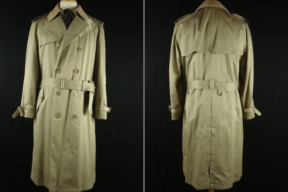 Vintage 70s Silver Cloud Trench Coat Men's Winter