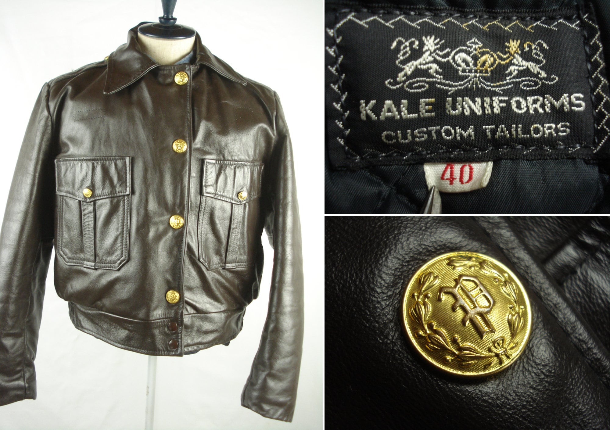 Sz 40 Vintage KALE UNIFORMS Police Motorcycle Leather Jacket - Etsy