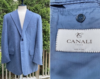 EU 56R US 44R CANALI Flannel Wool Sport Coat Blazer Jacket Made in Italy