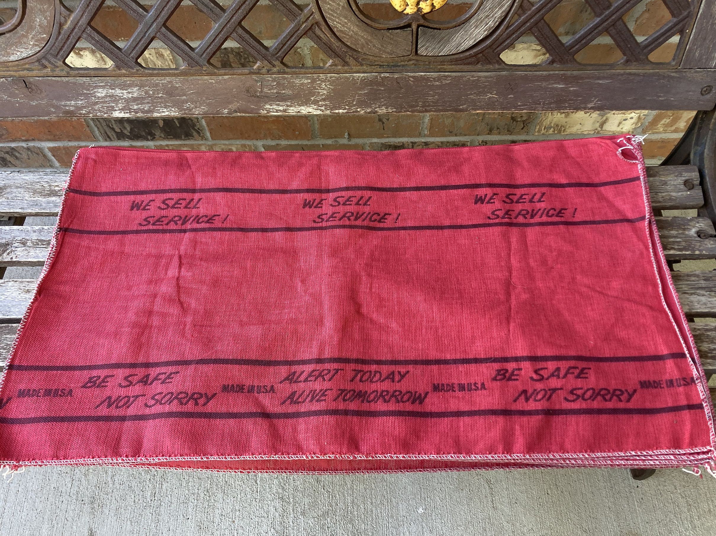 NOS 50s 60s Red Shop Towel