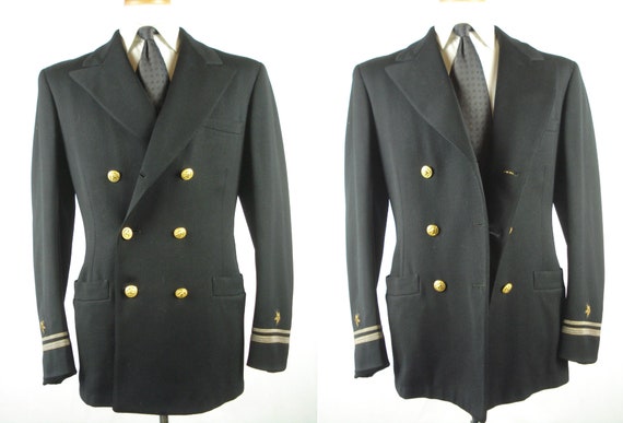 S-M U.S Navy Officers Coat Wool Overcoat Top Coat… - image 3