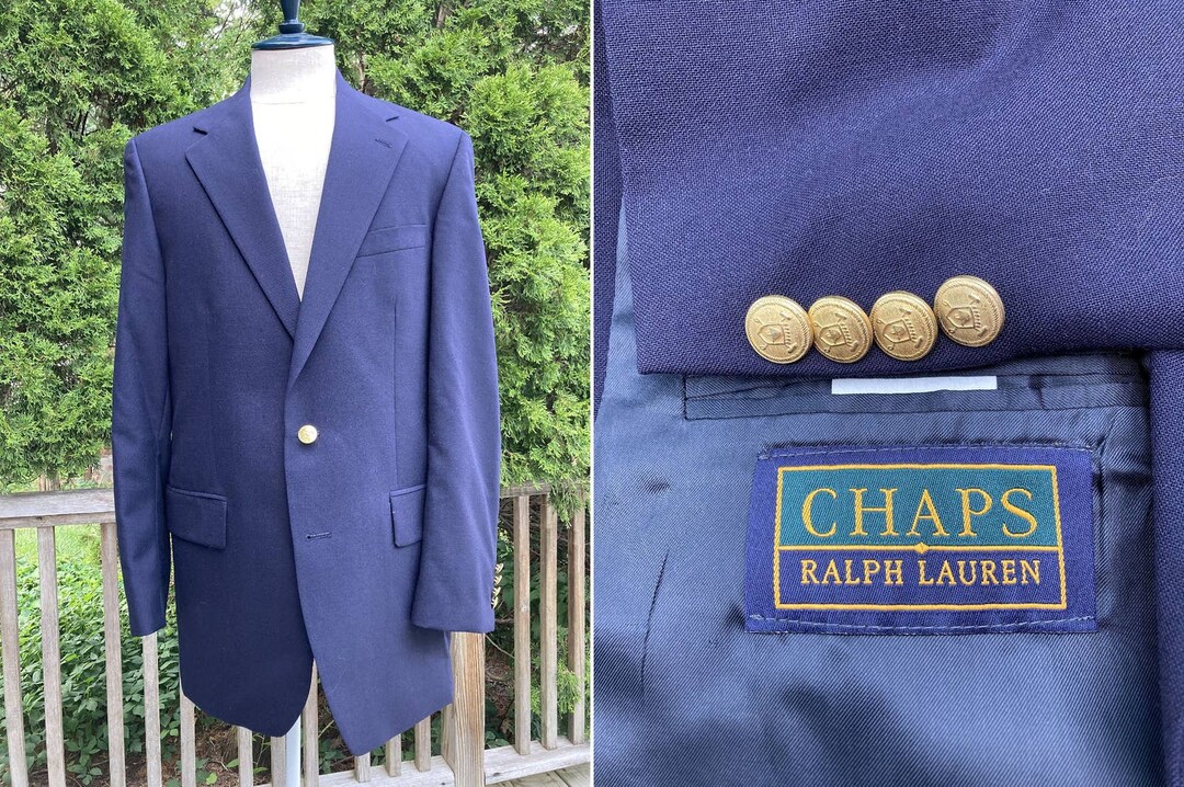 Ralph lauren navy blazer gold buttons hot sale