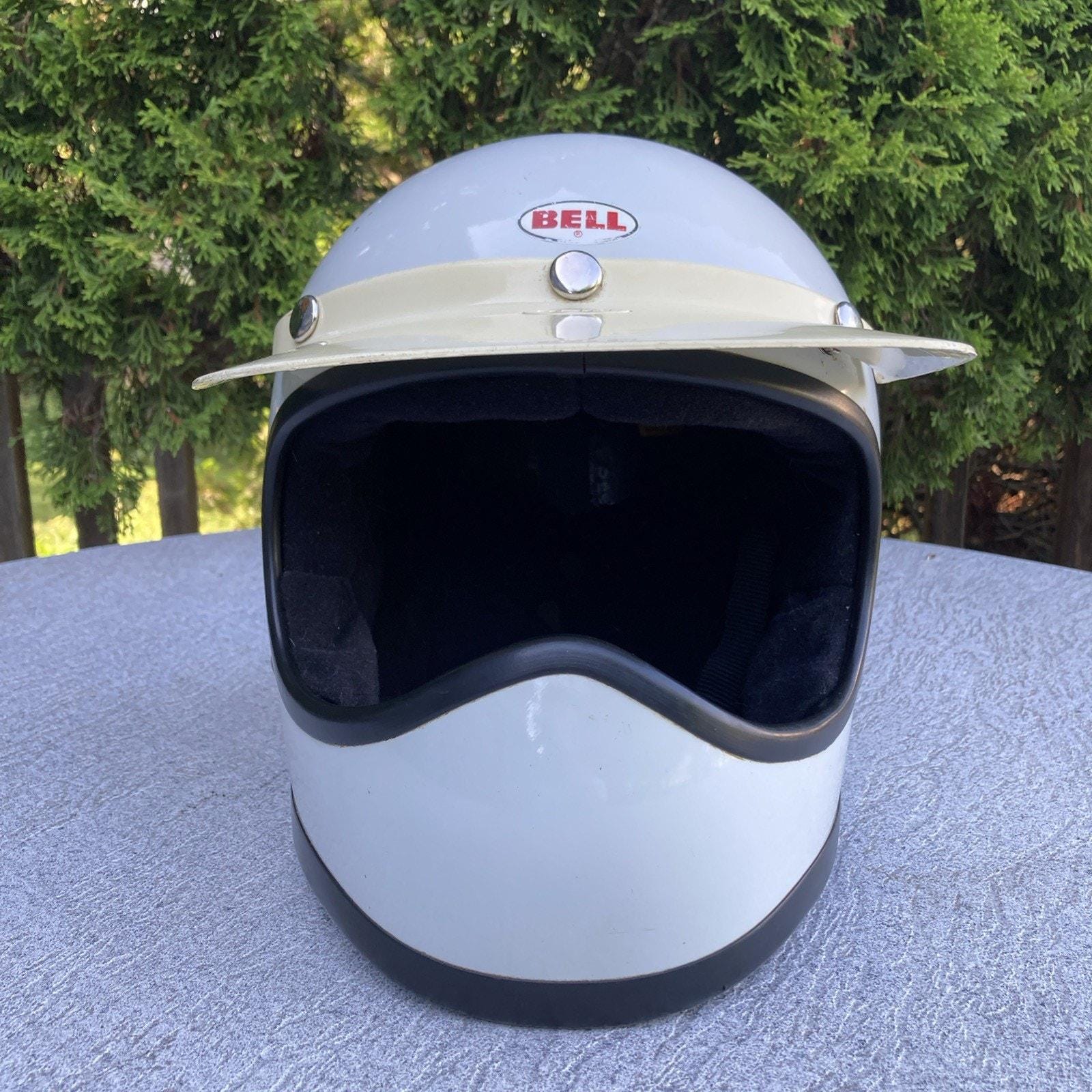 Vintage 70s Bell Moto Star Motorcycle Helmet White 7 3/8 59cm - Etsy