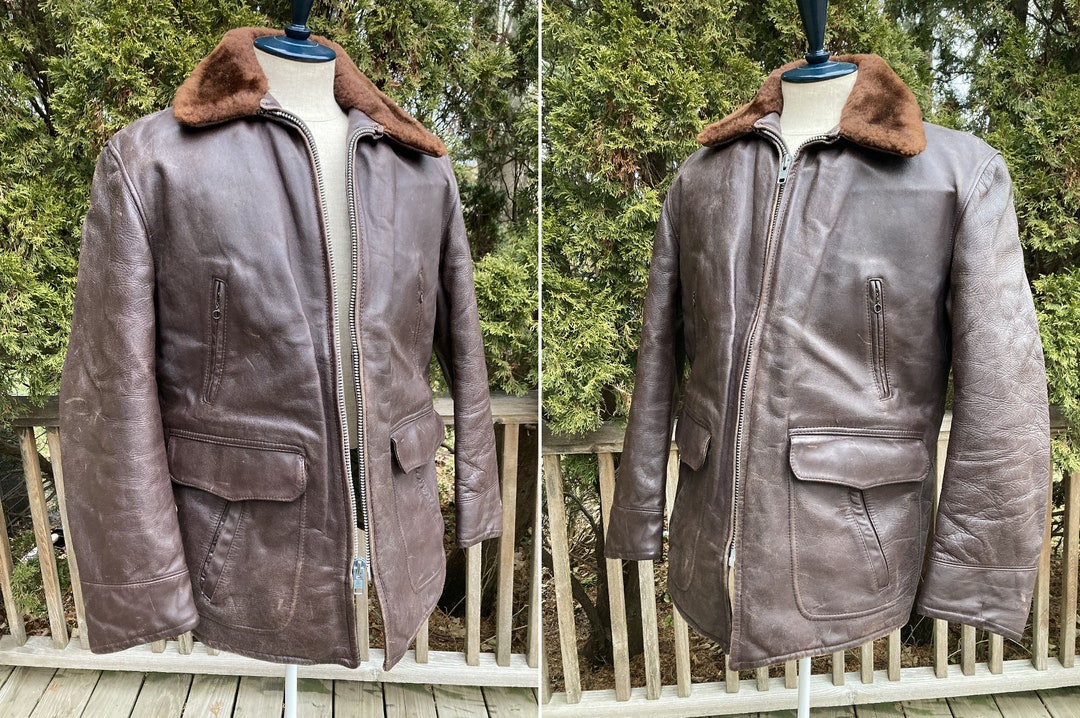 1940s Front Quarter Horsehide Shearling Lining Leather Car