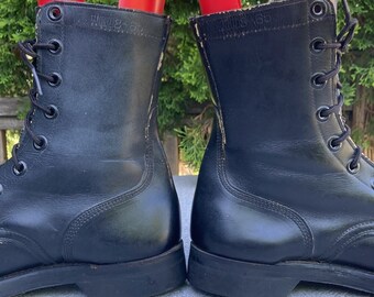 7 W NOS 60s US Army Leather Combat Lace up Boots Vintage