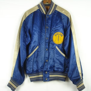 Vintage 60s Varsity Letterman Chaqueta de béisbol satinada para hombre M