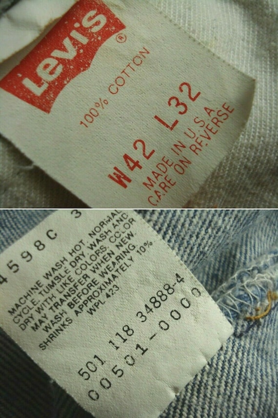 39x29(42x32tag) Levi's 501 Button Fly Blue Denim … - image 5