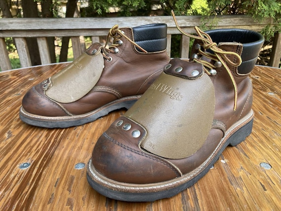 Vintage Red Wing Brown Leather Steel toe Work Shoes Mens Size 9.5 EE