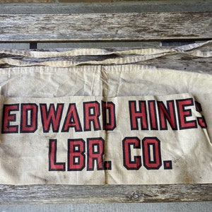 Vintage Utility Workshop Waist Apron Edward Hines Lumber Co.
