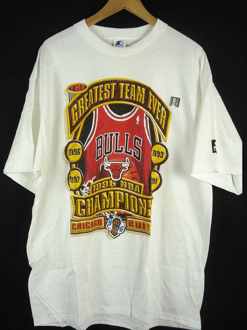 XL NOS shops Vintage 1996 Chicago Bulls NBA Champion Tee T-Shirt by Starter Cotton 100%