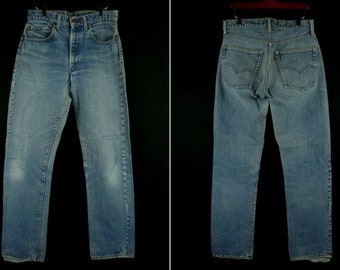 32 x 30.5 Levi&#39;s 505 #5 Single Stitch Blue Denim Jeans Vintage Original 70s