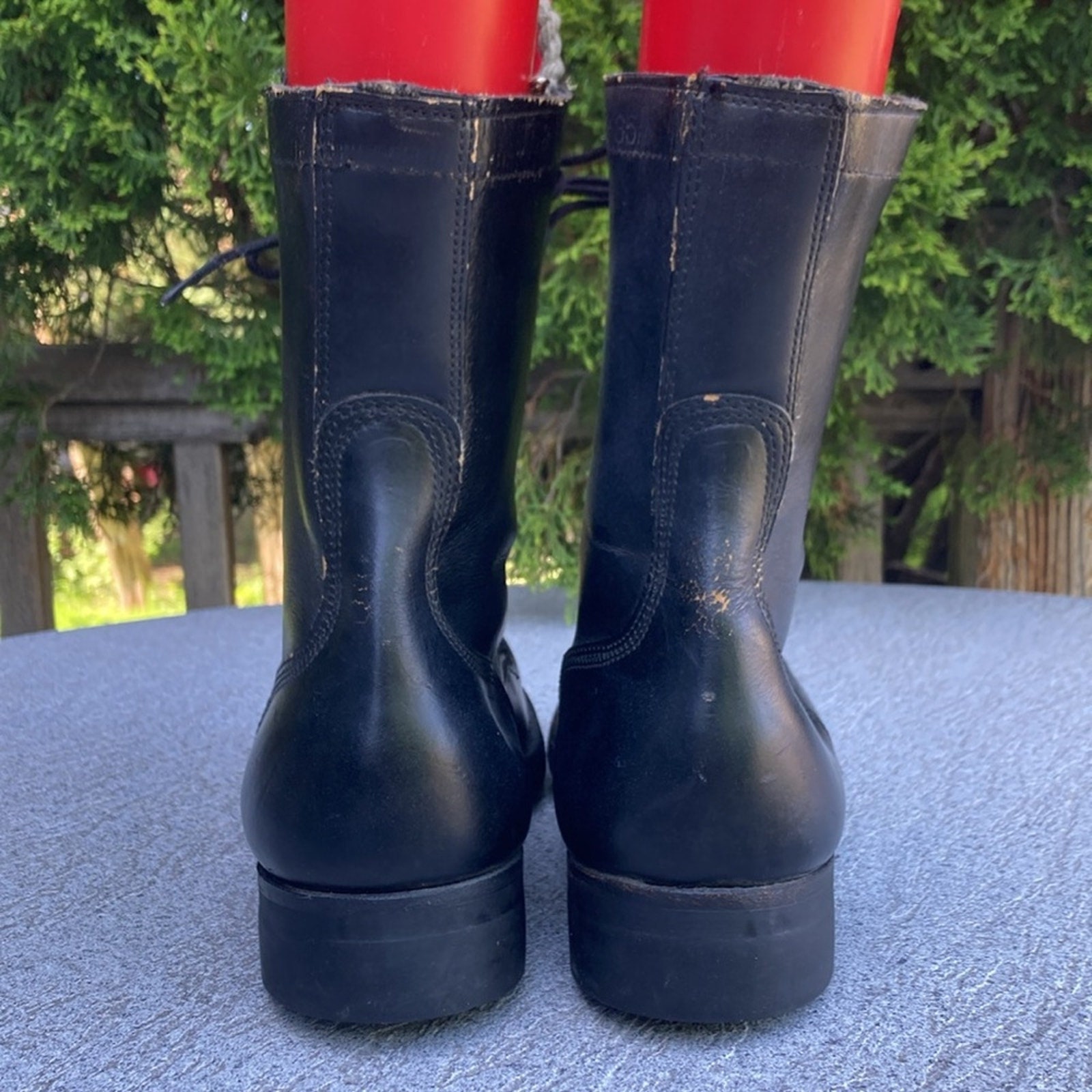 7 W NOS 60s US Army Leather Combat Lace up Boots Vintage 
