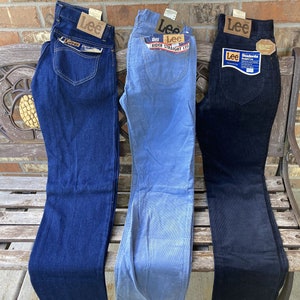 Lot von 3 28x36 NOS Lee Denim Jeans & Cordhose Straight Leg Made in USA
