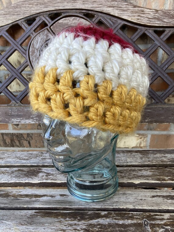 Hand Knit Wool slouchy hat Beanie Cap Handmade St… - image 1