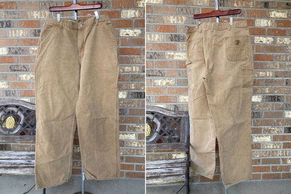 Carhartt Men's Carhartt Brown Duck Work Pants (32 x 34) in the Pants  department at